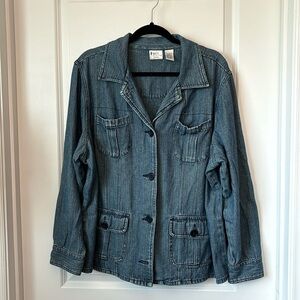 BCI Blue Denim Vintage Jacket Button Front Women’s 18W/20W Collar Pockets